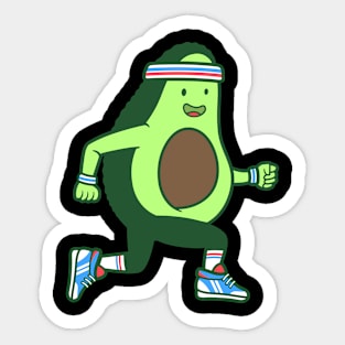 Sporty Avocado Exercise Avocado Cool Avocado Retro Runner Sticker